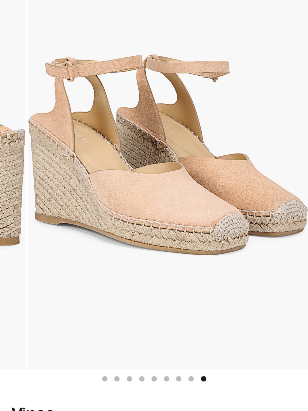 Vince Blush-Tone Suede Espadrille Wedge Sandals